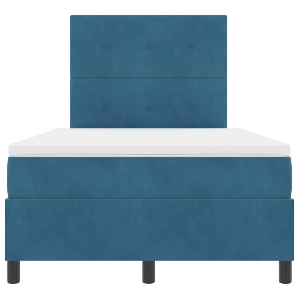 vidaXL Κρεβάτι με ελατήρια Σκούρο Μπλε 120 x 190 cm Βελούδο