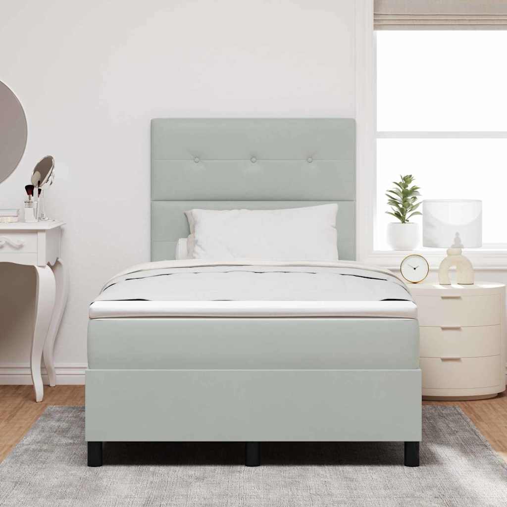vidaXL Κρεβάτι με ελατήρια Ανοιχτό γκρι 120 x 200 cm Βελούδο