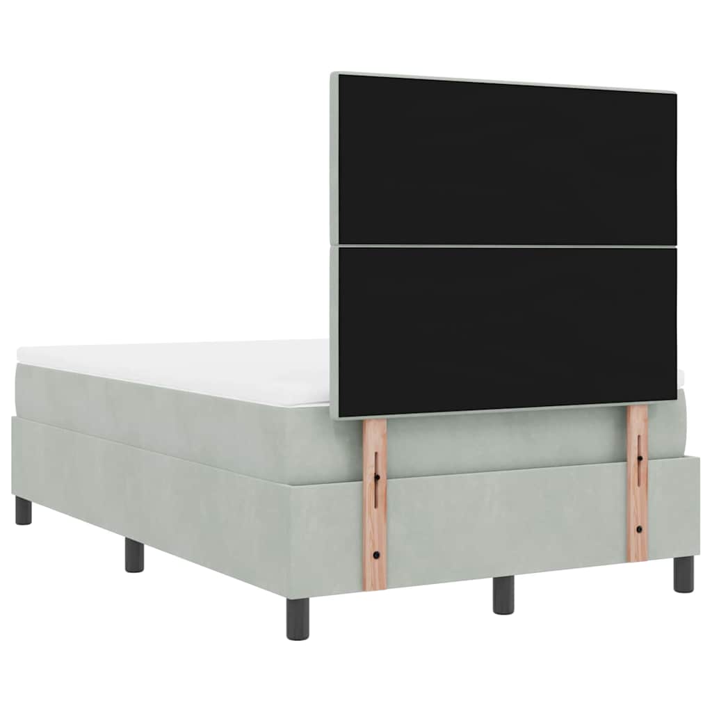 vidaXL Κρεβάτι με ελατήρια Ανοιχτό γκρι 120 x 200 cm Βελούδο