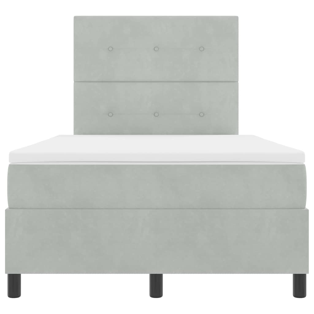 vidaXL Κρεβάτι με ελατήρια Ανοιχτό γκρι 120 x 200 cm Βελούδο