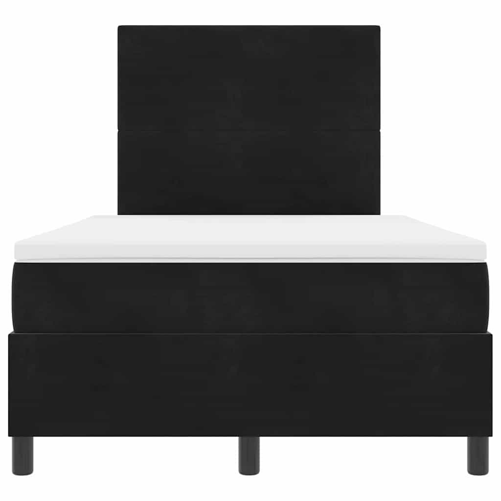 vidaXL Κρεβάτι με ελατήρια με κεφαλάρι Μαύρο 120 x 200 cm Βελούδο