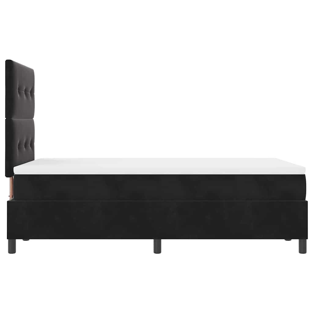 vidaXL Κρεβάτι με ελατήρια με κεφαλάρι Μαύρο 120 x 200 cm Βελούδο