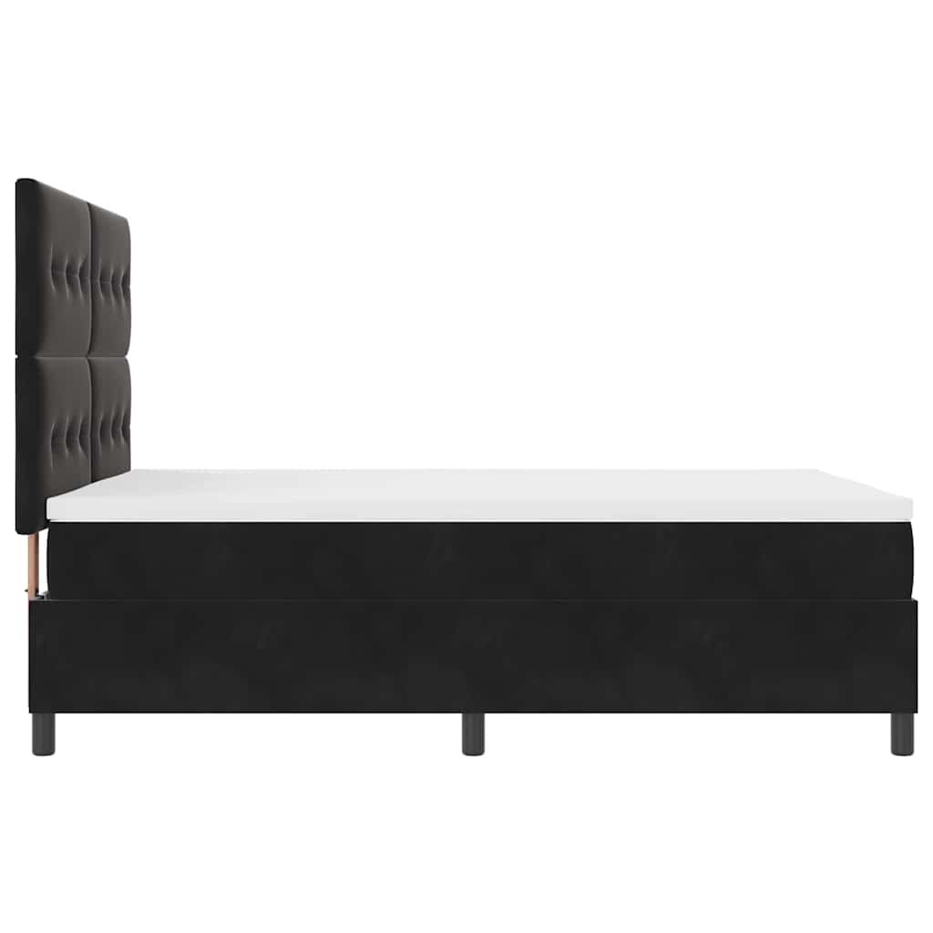 vidaXL Κρεβάτι με ελατήρια με κεφαλάρι Μαύρο 140 x 190 cm Βελούδο
