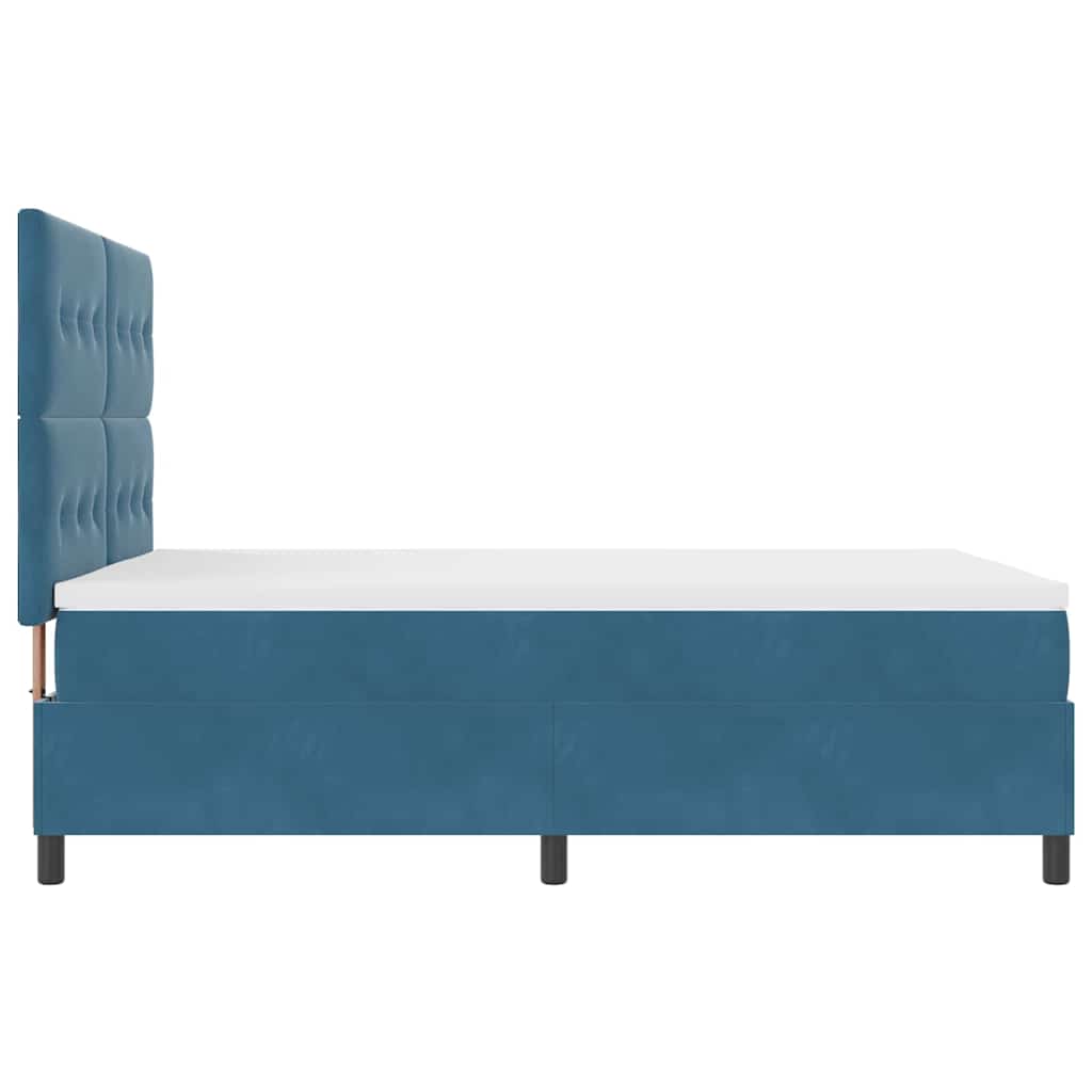 vidaXL Κρεβάτι με ελατήρια Σκούρο Μπλε 140 x 190 cm Βελούδο
