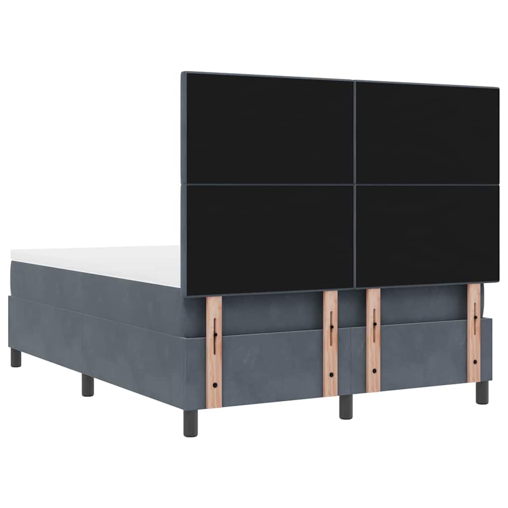 vidaXL Κρεβάτι με ελατήρια Σκούρο Γκρι 140 x 200 cm Βελούδο