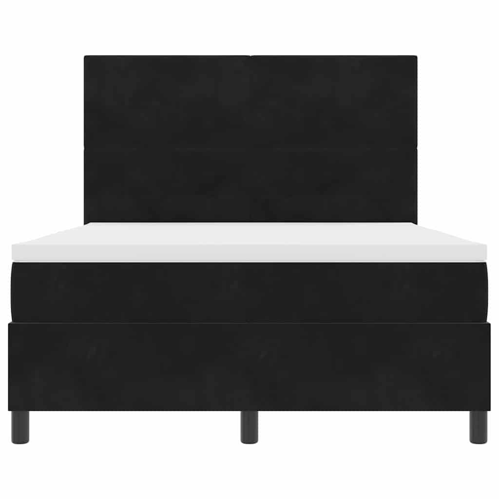 vidaXL Κρεβάτι με ελατήρια με κεφαλάρι Μαύρο 140 x 200 cm Βελούδο