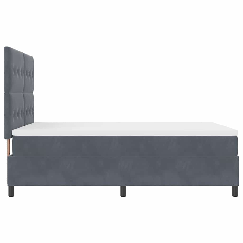 vidaXL Κρεβάτι με ελατήρια Σκούρο Γκρι 160 x 200 cm Βελούδο