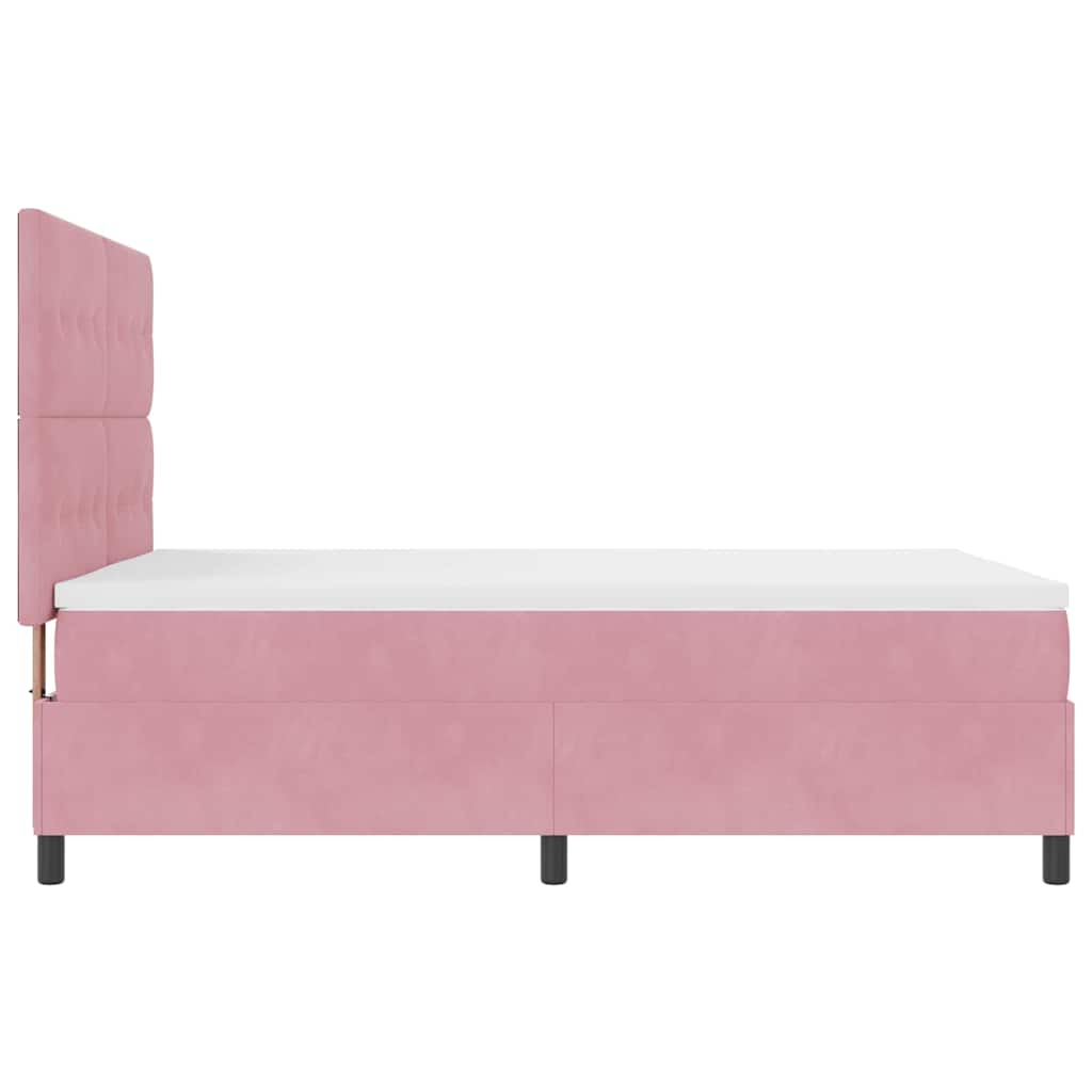 vidaXL Κρεβάτι με ελατήρια με κεφαλάρι Ροζ 160 x 200 cm Βελούδο