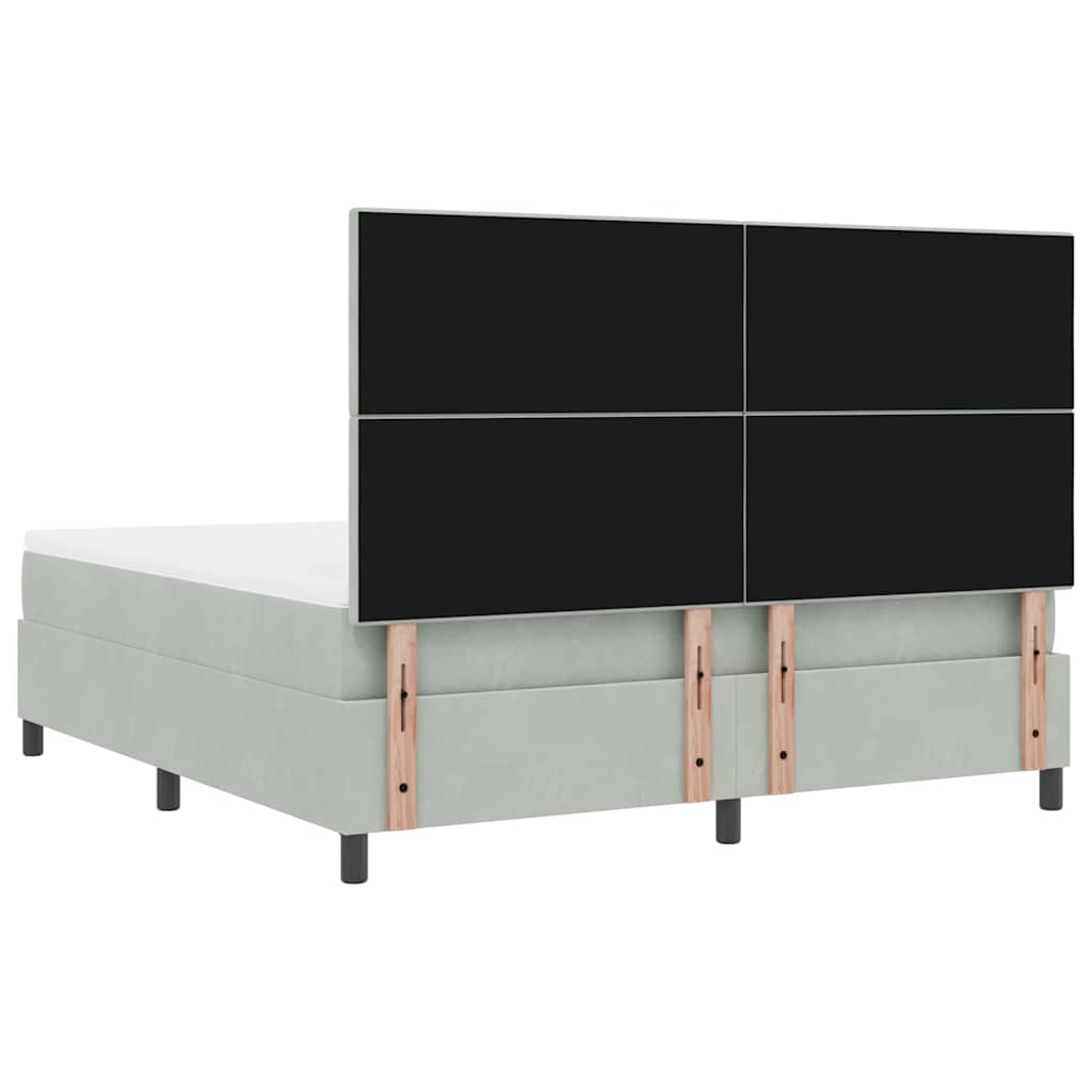 vidaXL Κρεβάτι με ελατήρια Ανοιχτό γκρι 180 x 200 cm Βελούδο