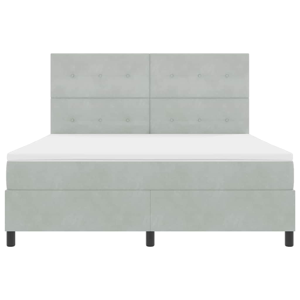 vidaXL Κρεβάτι με ελατήρια Ανοιχτό γκρι 180 x 200 cm Βελούδο