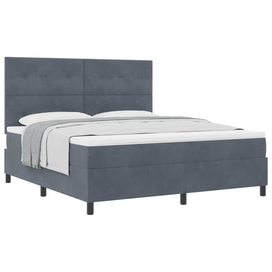 vidaXL Κρεβάτι με ελατήρια Σκούρο Γκρι 180 x 200 cm Βελούδο