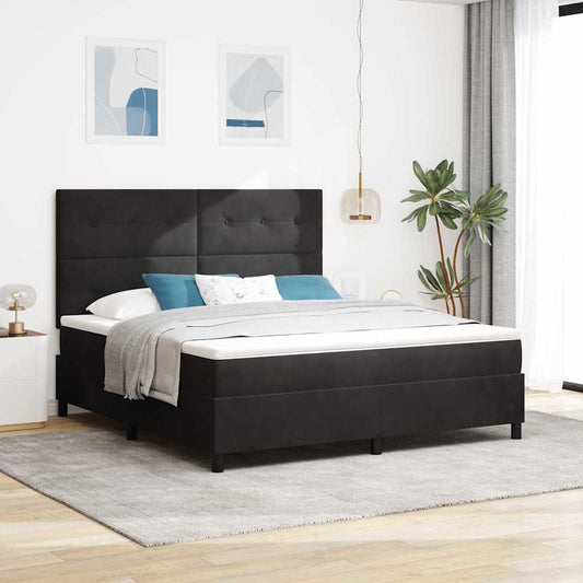 vidaXL Κρεβάτι με ελατήρια με κεφαλάρι Μαύρο 180 x 200 cm Βελούδο