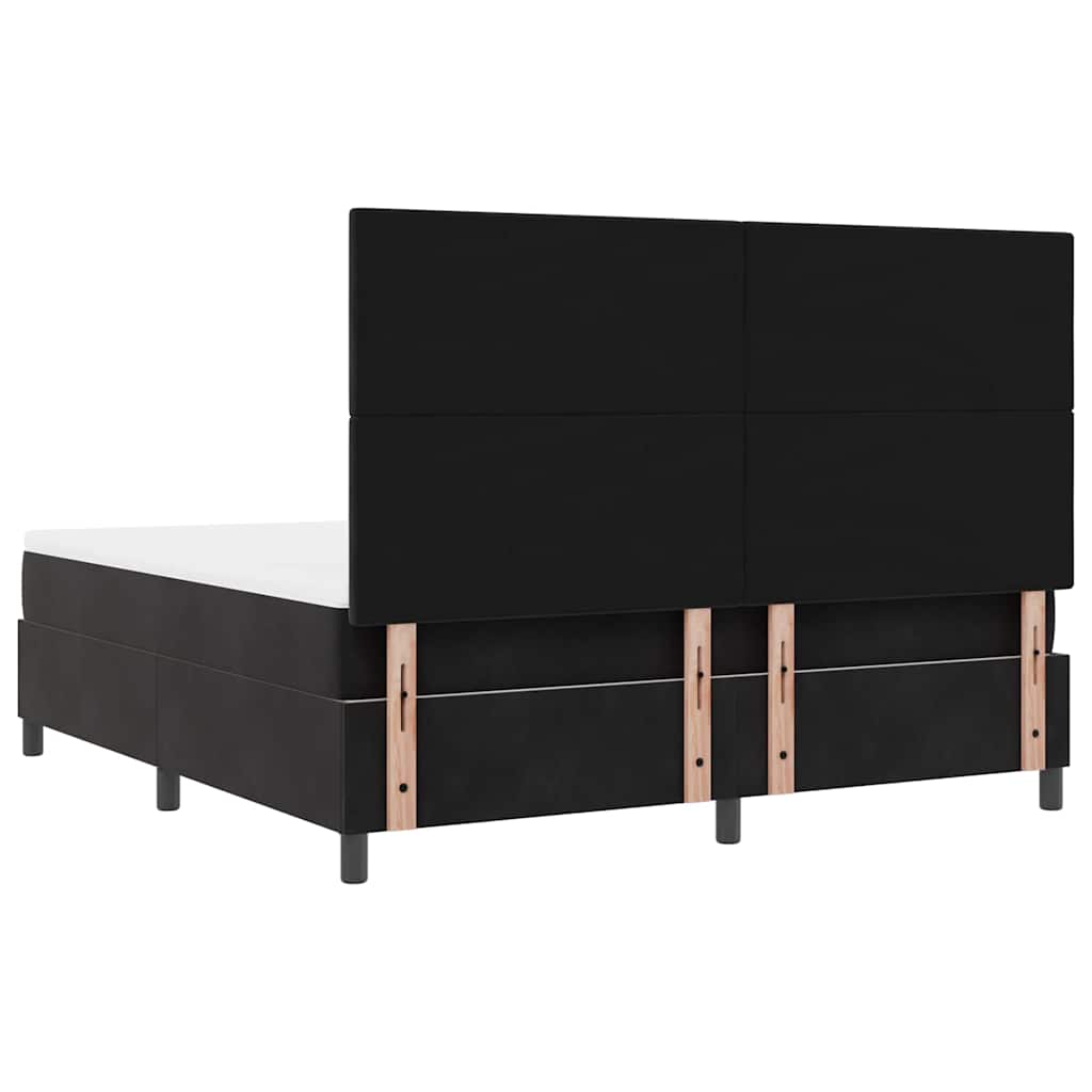 vidaXL Κρεβάτι με ελατήρια με κεφαλάρι Μαύρο 180 x 200 cm Βελούδο