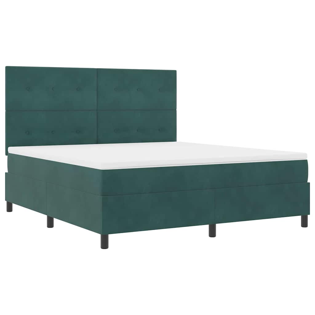 vidaXL Κρεβάτι με ελατήρια Σκούρο Πράσινο 180 x 200 cm Βελούδο