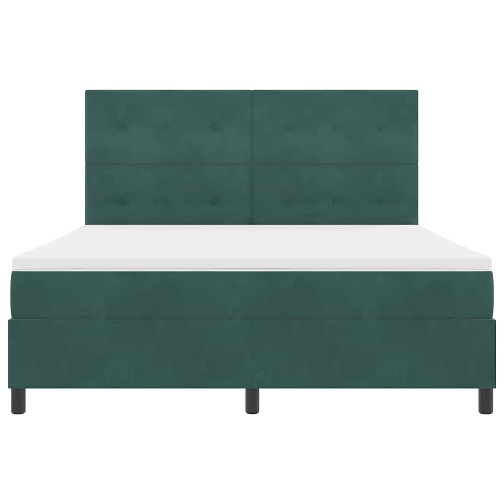 vidaXL Κρεβάτι με ελατήρια Σκούρο Πράσινο 180 x 200 cm Βελούδο
