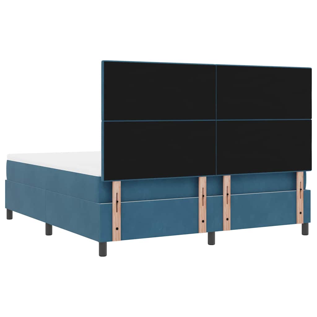 vidaXL Κρεβάτι με ελατήρια Σκούρο Μπλε 180 x 200 cm Βελούδο