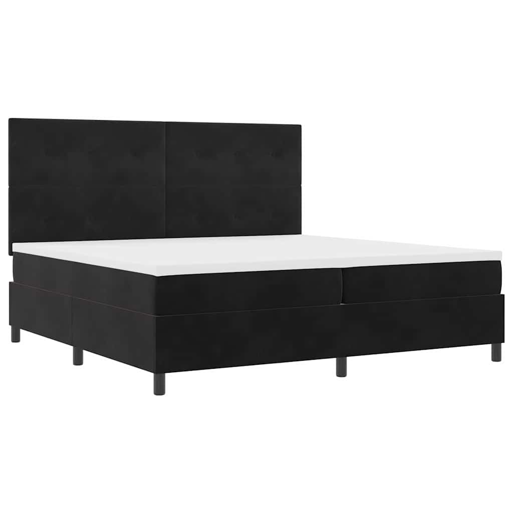 vidaXL Κρεβάτι με ελατήρια με κεφαλάρι Μαύρο 200 x 200 cm Βελούδο
