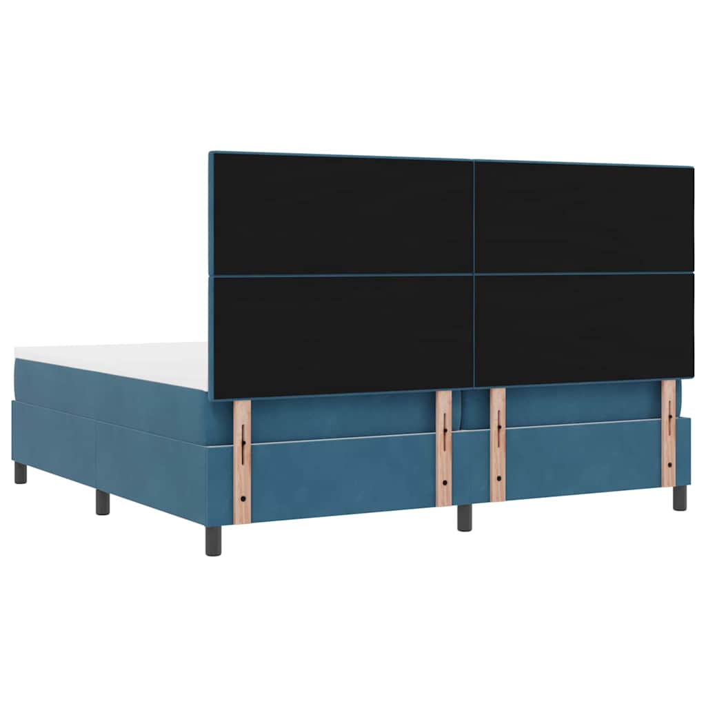 vidaXL Κρεβάτι με ελατήρια Σκούρο Μπλε 200 x 200 cm Βελούδο