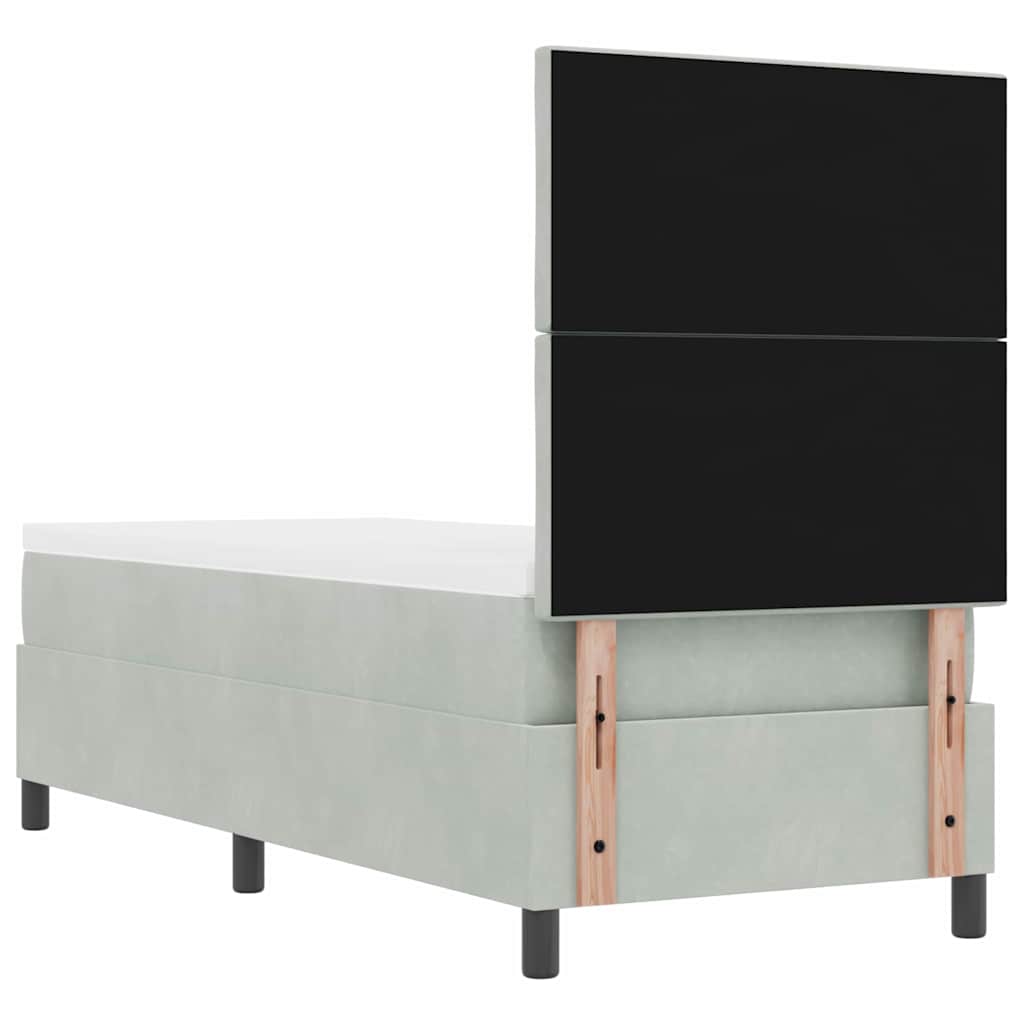 vidaXL Κρεβάτι με ελατήρια Ανοιχτό γκρι 80 x 200 cm Βελούδο