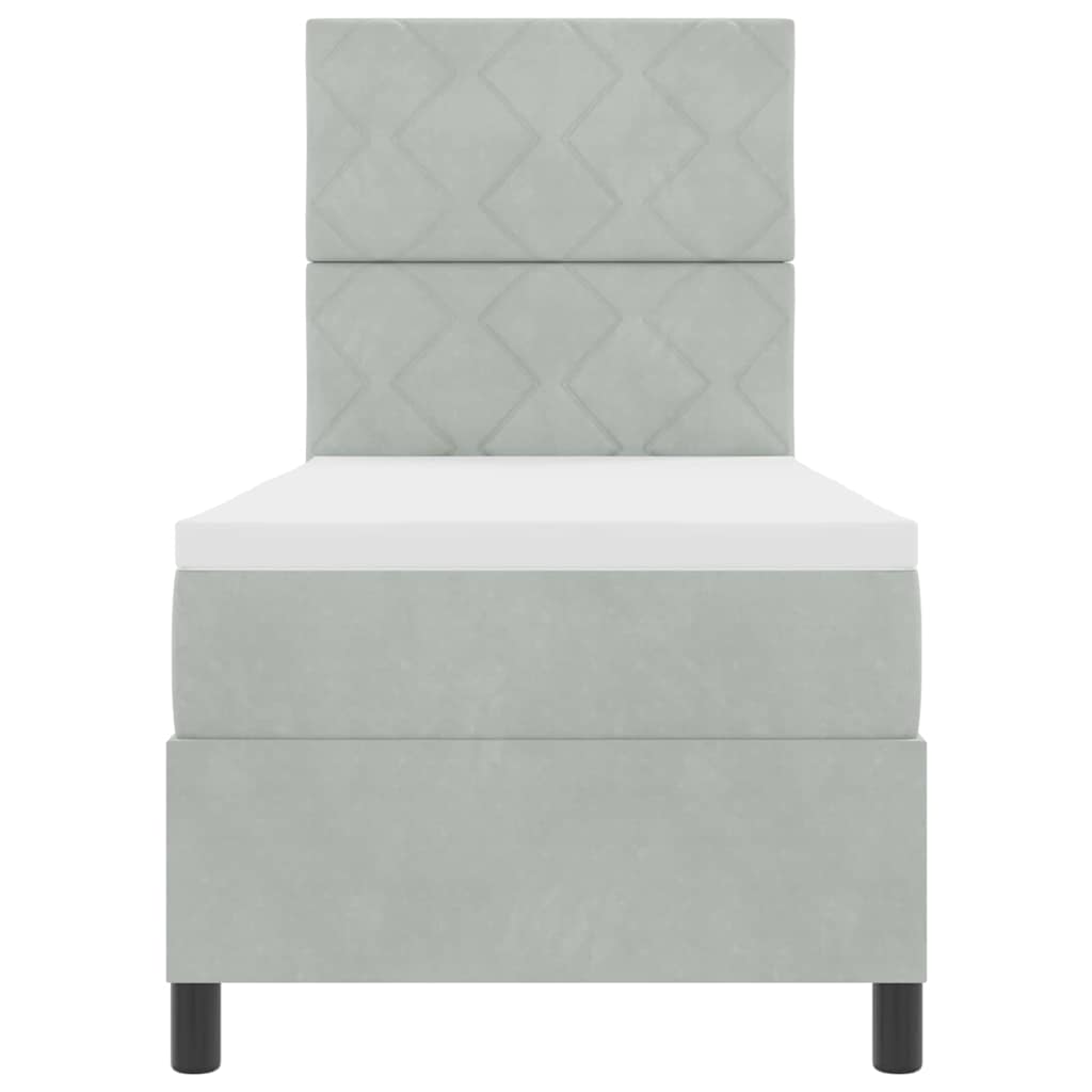 vidaXL Κρεβάτι με ελατήρια Ανοιχτό γκρι 80 x 200 cm Βελούδο