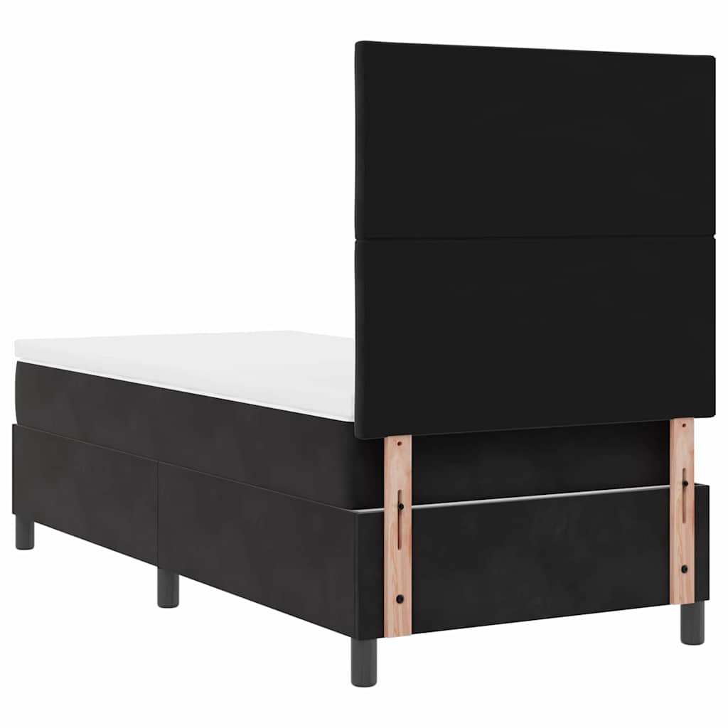 vidaXL Κρεβάτι με ελατήρια με κεφαλάρι Μαύρο 100 x 200 cm Βελούδο
