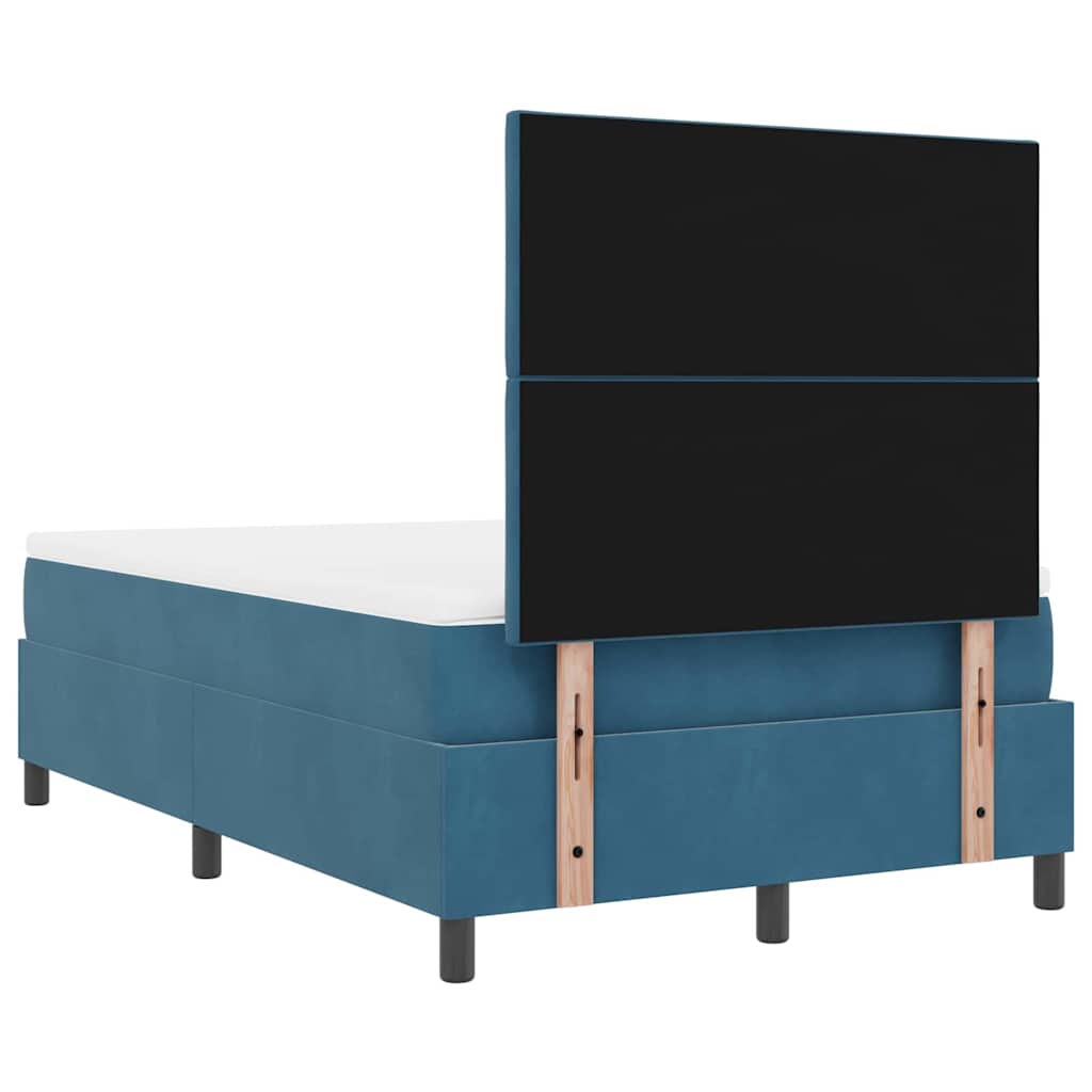 vidaXL Κρεβάτι με ελατήρια Σκούρο Μπλε 120 x 200 cm Βελούδο