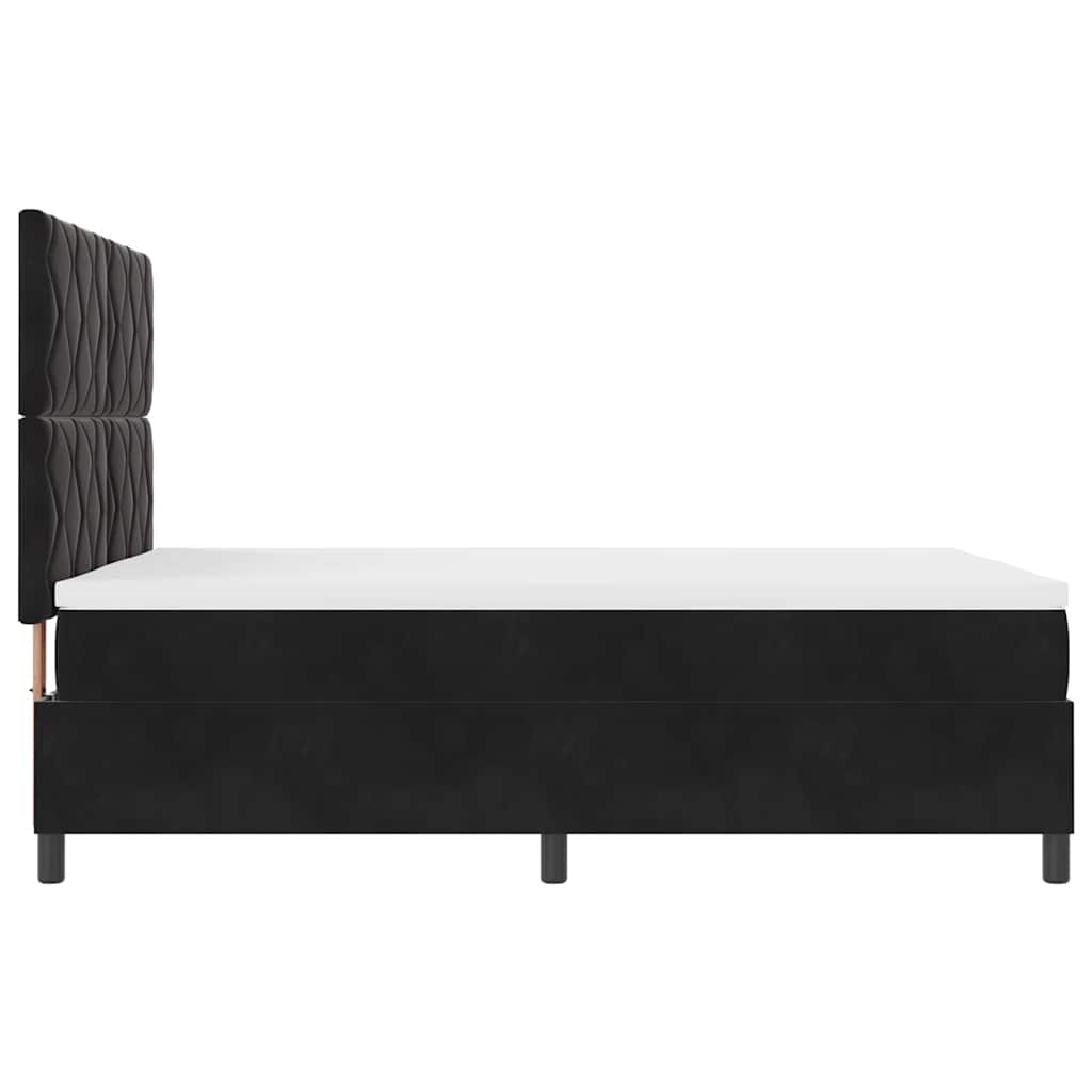 vidaXL Κρεβάτι με ελατήρια με κεφαλάρι Μαύρο 140 x 200 cm Βελούδο