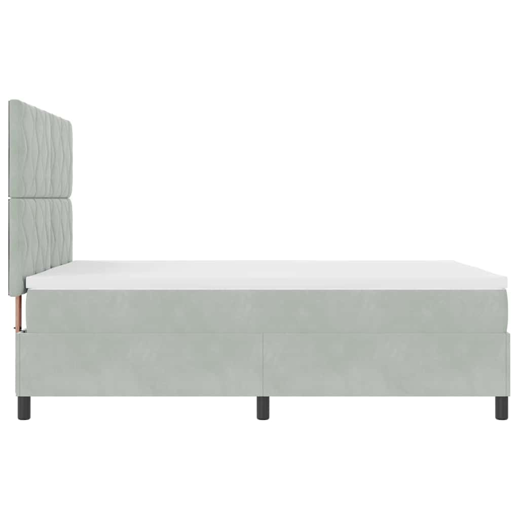 vidaXL Κρεβάτι με ελατήρια Ανοιχτό γκρι 160 x 200 cm Βελούδο