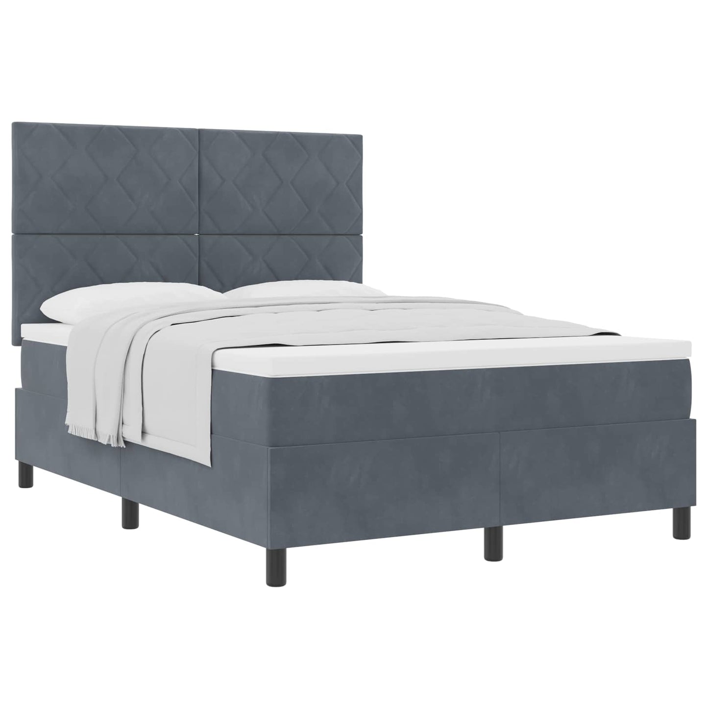 vidaXL Κρεβάτι με ελατήρια Σκούρο Γκρι 160 x 200 cm Βελούδο