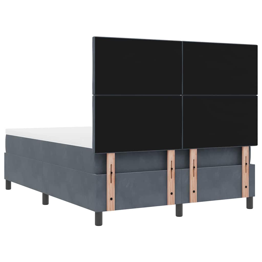 vidaXL Κρεβάτι με ελατήρια Σκούρο Γκρι 160 x 200 cm Βελούδο