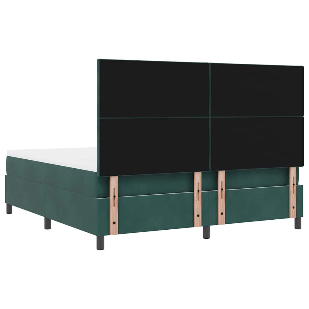 vidaXL Κρεβάτι με ελατήρια Σκούρο Πράσινο 180 x 200 cm Βελούδο