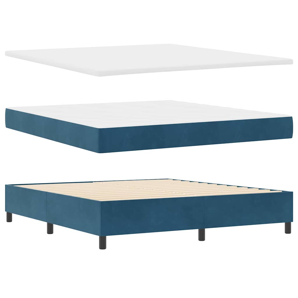 vidaXL Κρεβάτι με ελατήρια Σκούρο Μπλε 180 x 200 cm Βελούδο