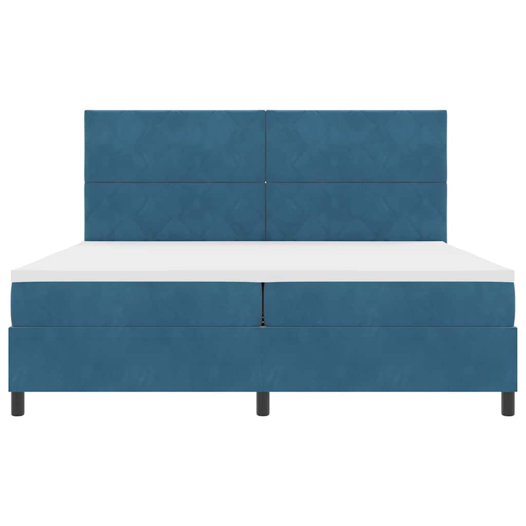 vidaXL Κρεβάτι με ελατήρια Σκούρο Μπλε 200 x 200 cm Βελούδο