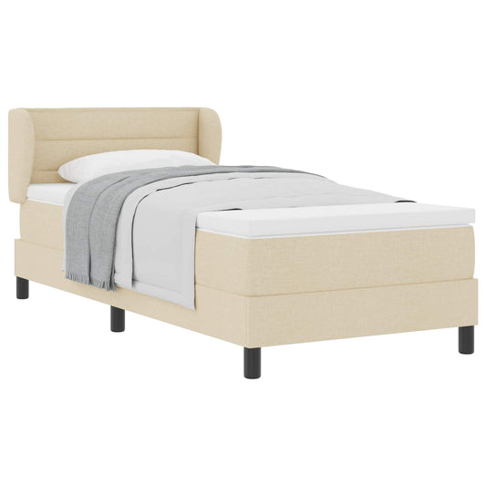vidaXL Κρεβάτι με ελατήρια με στρώμα Κρεμ 80 x 200 cm ύφασμα