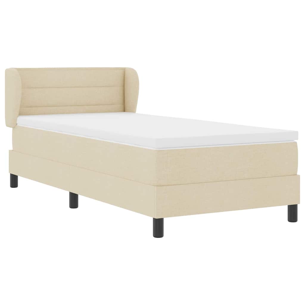 vidaXL Κρεβάτι με ελατήρια με στρώμα Κρεμ 80 x 200 cm ύφασμα