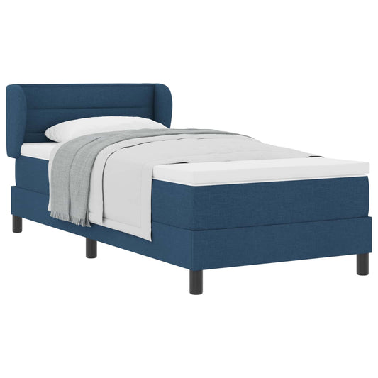 vidaXL Κρεβάτι με ελατήρια με στρώμα Μπλε 90 x 190 cm ύφασμα