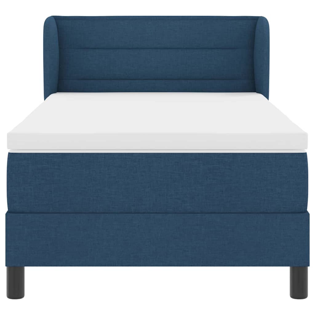 vidaXL Κρεβάτι με ελατήρια με στρώμα Μπλε 90 x 190 cm ύφασμα