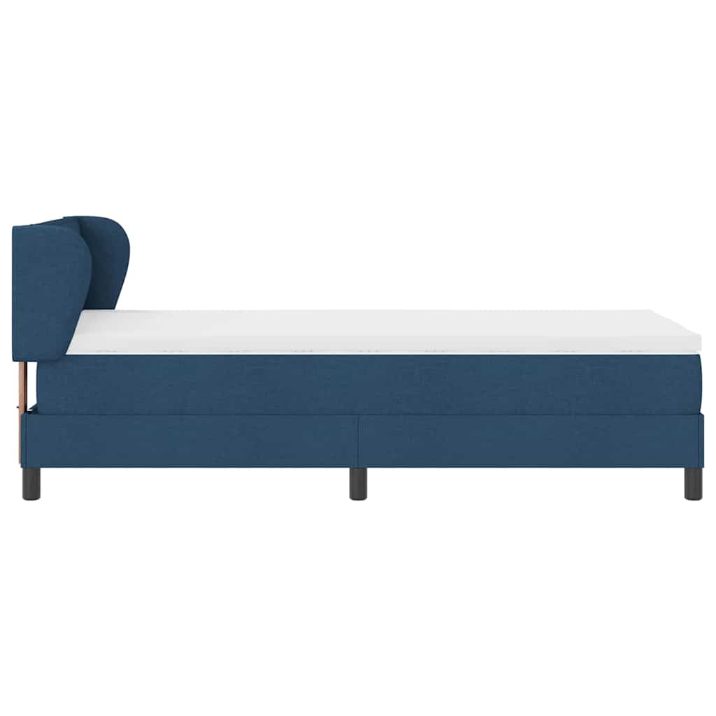 vidaXL Κρεβάτι με ελατήρια με στρώμα Μπλε 90 x 190 cm ύφασμα
