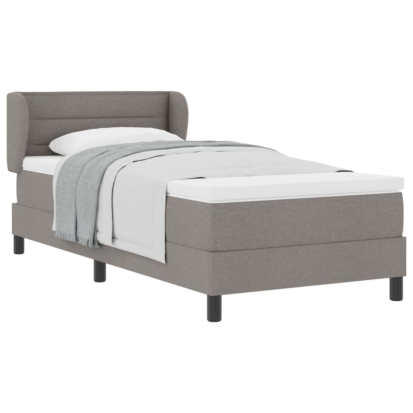 vidaXL Κρεβάτι με ελατήρια με στρώμα Taupe 90 x 200 cm ύφασμα