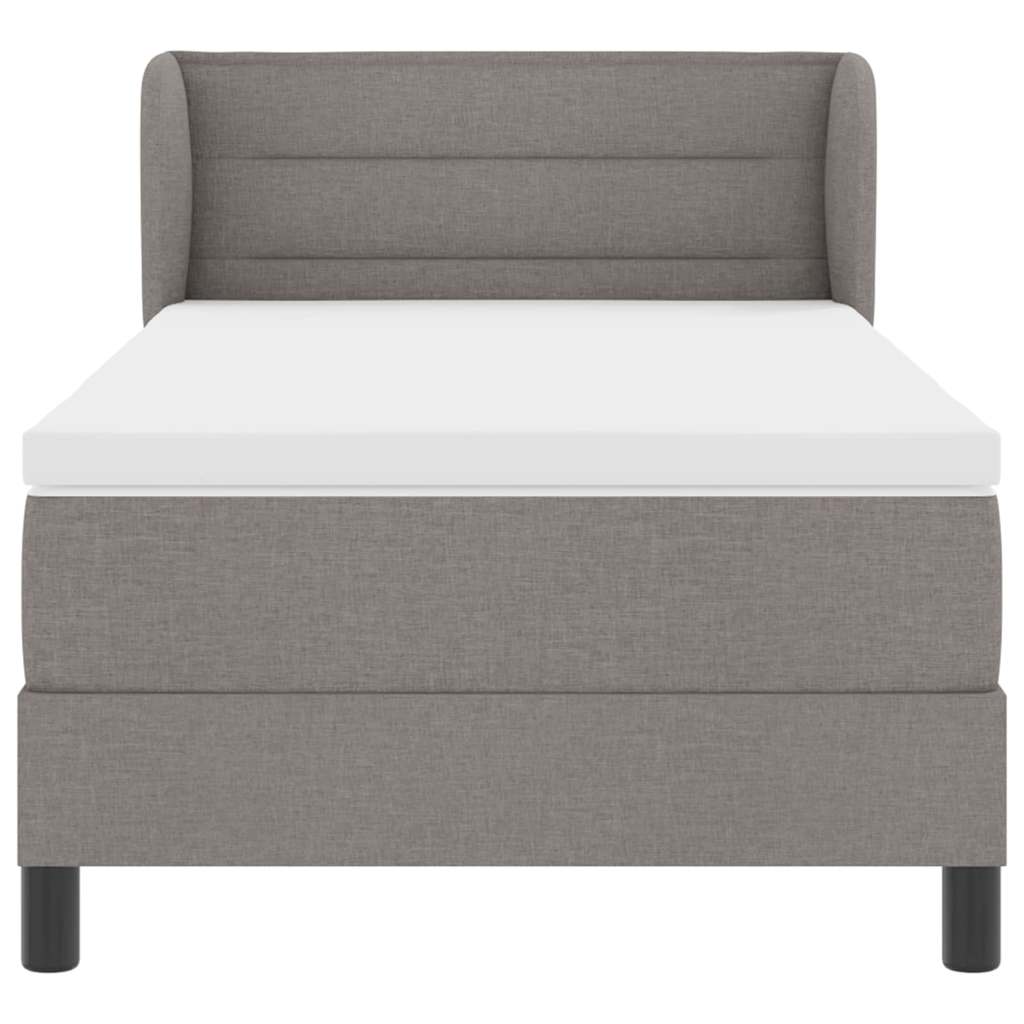 vidaXL Κρεβάτι με ελατήρια με στρώμα Taupe 90 x 200 cm ύφασμα