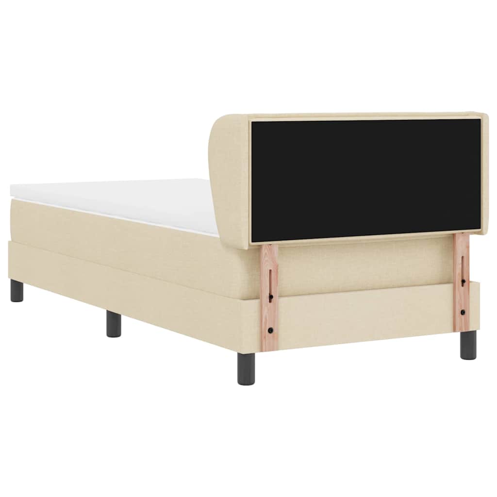 vidaXL Κρεβάτι με ελατήρια με στρώμα Κρεμ 90 x 200 cm ύφασμα