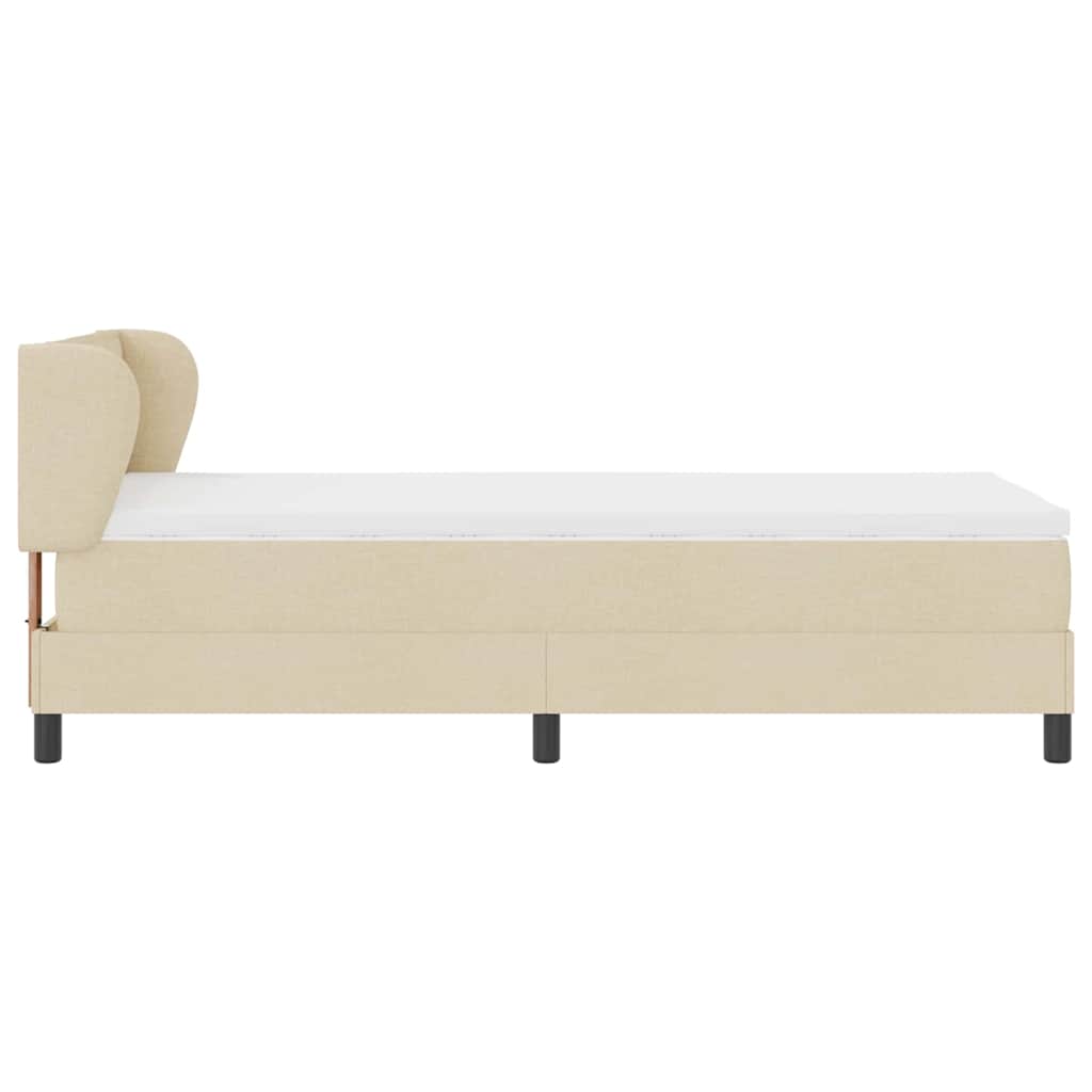 vidaXL Κρεβάτι με ελατήρια με στρώμα Κρεμ 90 x 200 cm ύφασμα