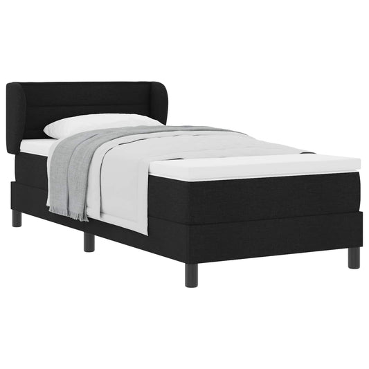 vidaXL Κρεβάτι με ελατήρια με στρώμα Μαύρο 100 x 200 cm ύφασμα