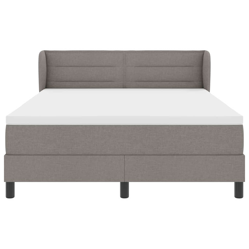 vidaXL Κρεβάτι με ελατήρια με στρώμα Taupe 140 x 190 cm ύφασμα