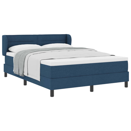 vidaXL Κρεβάτι με ελατήρια με στρώμα Μπλε 140 x 190 cm ύφασμα