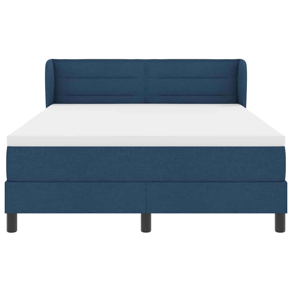 vidaXL Κρεβάτι με ελατήρια με στρώμα Μπλε 140 x 190 cm ύφασμα