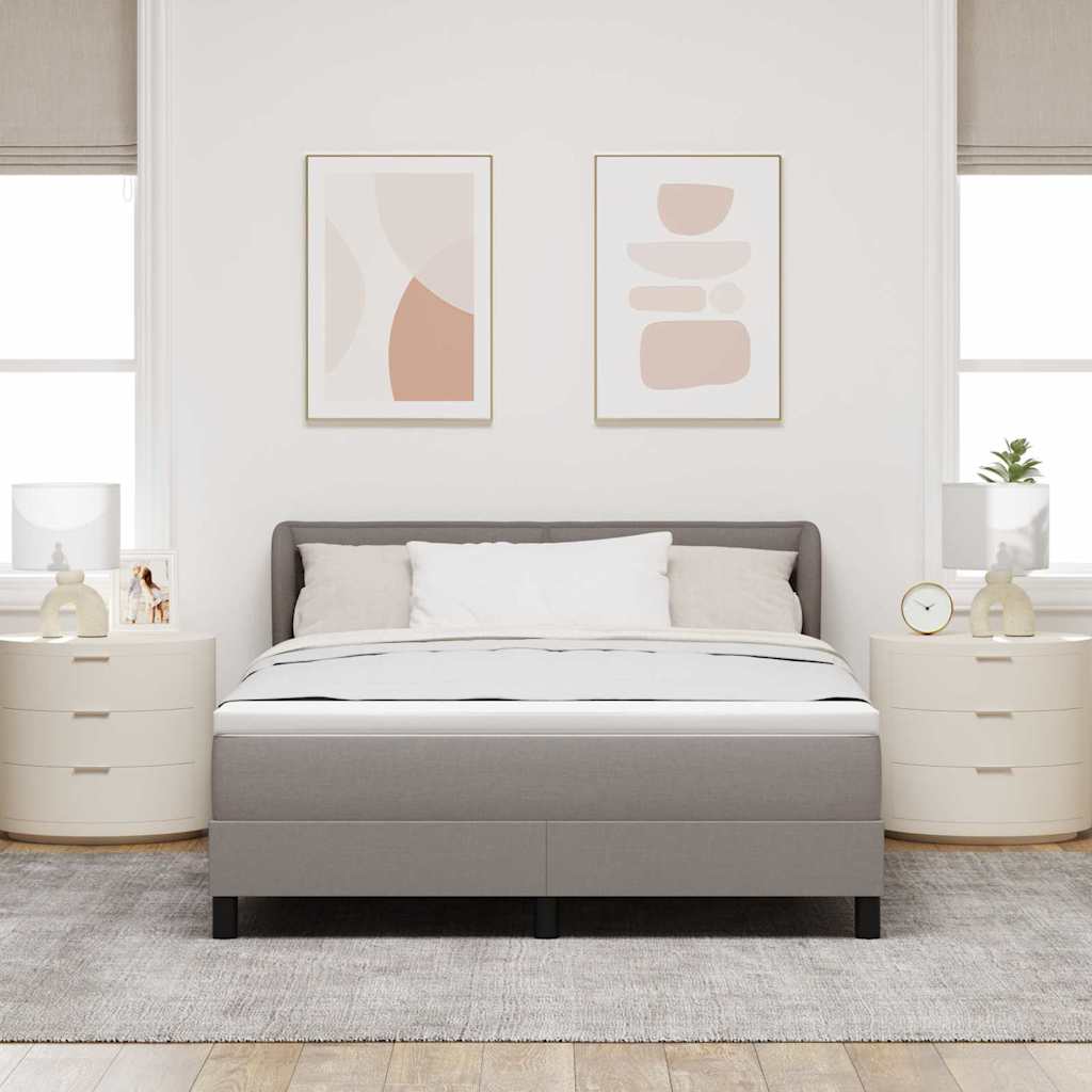 vidaXL Κρεβάτι με ελατήρια με στρώμα Taupe 140 x 200 cm ύφασμα