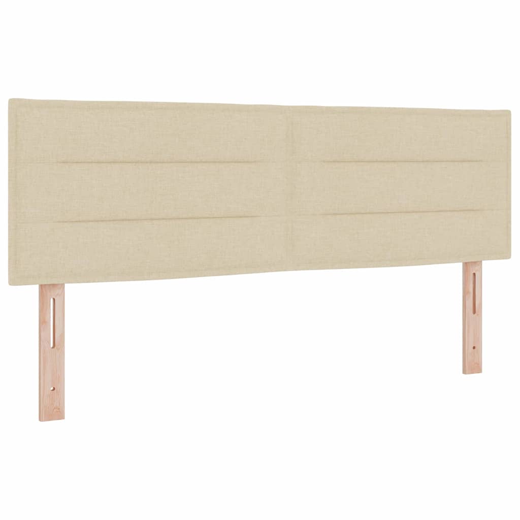 vidaXL Κρεβάτι με ελατήρια με στρώμα Κρεμ 140 x 200 cm ύφασμα