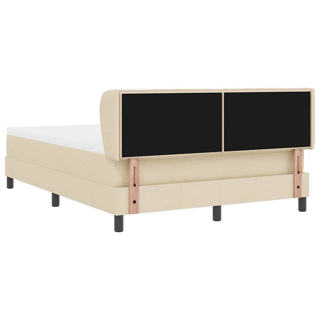 vidaXL Κρεβάτι με ελατήρια με στρώμα Κρεμ 140 x 200 cm ύφασμα