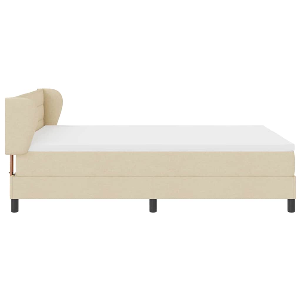 vidaXL Κρεβάτι με ελατήρια με στρώμα Κρεμ 140 x 200 cm ύφασμα